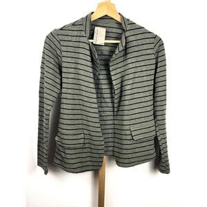 NWOT Anthropologie Dolan Knit Blazer Olive w/ Black Stripes Sz XS PETITE